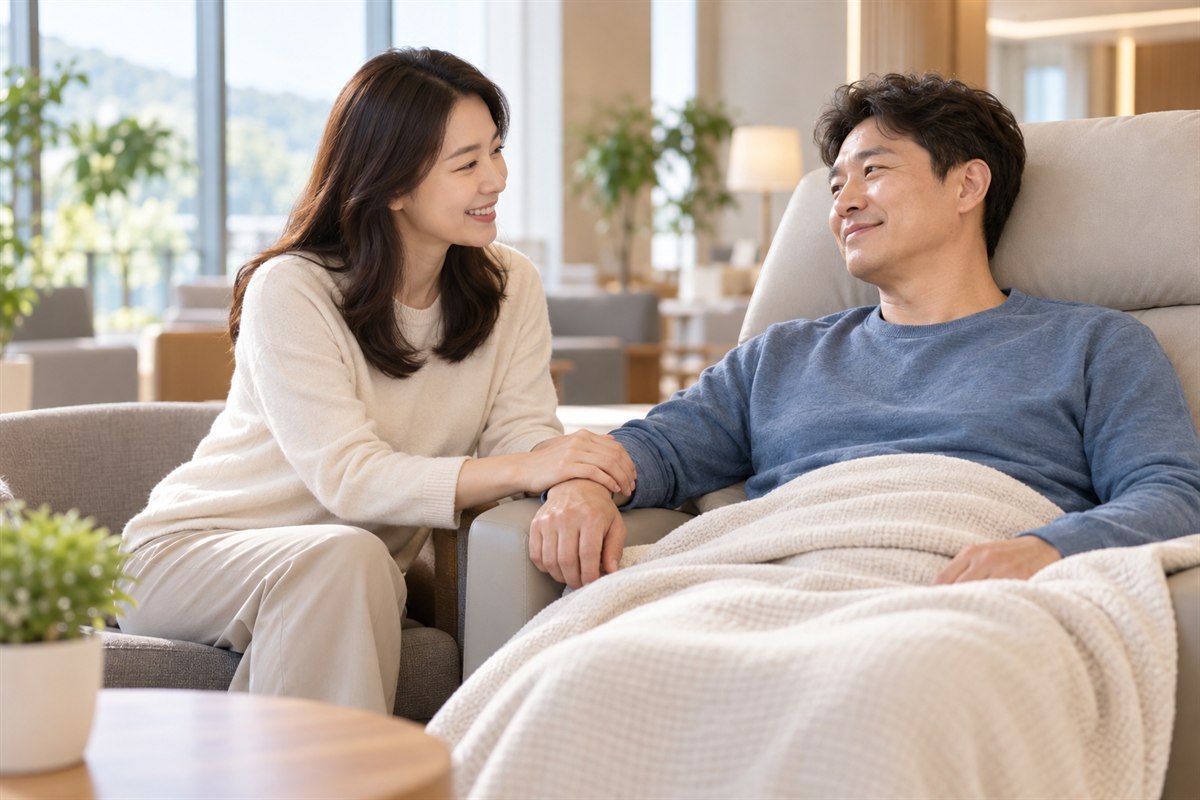 대장내시경 용종제거 비용 치료 또는 검사 뒤 회복과 생활관리를 준비하는 장면