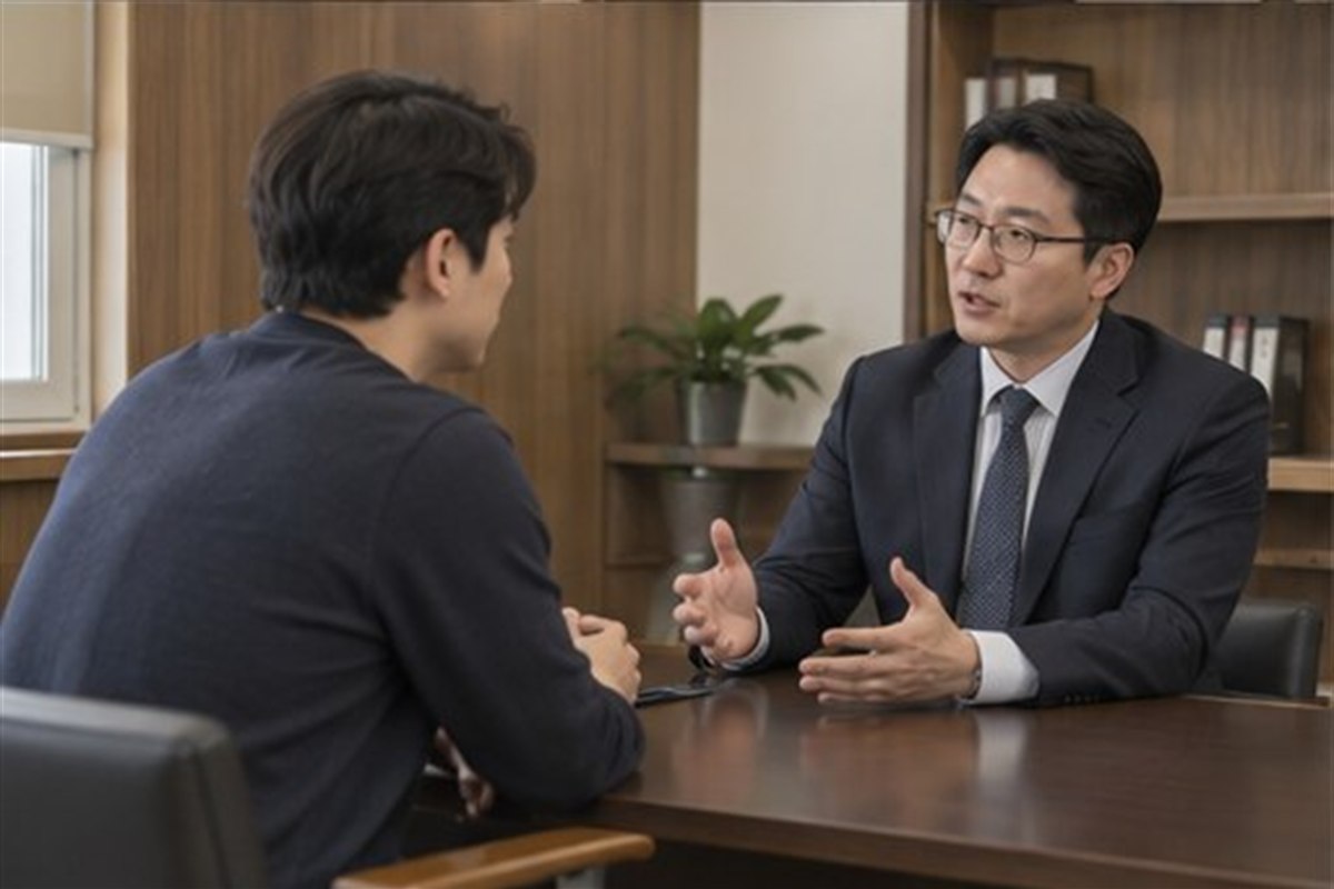 전세보증금 반환소송 기간 절차를 상담하는 한국인 신청인과 전문 상담자