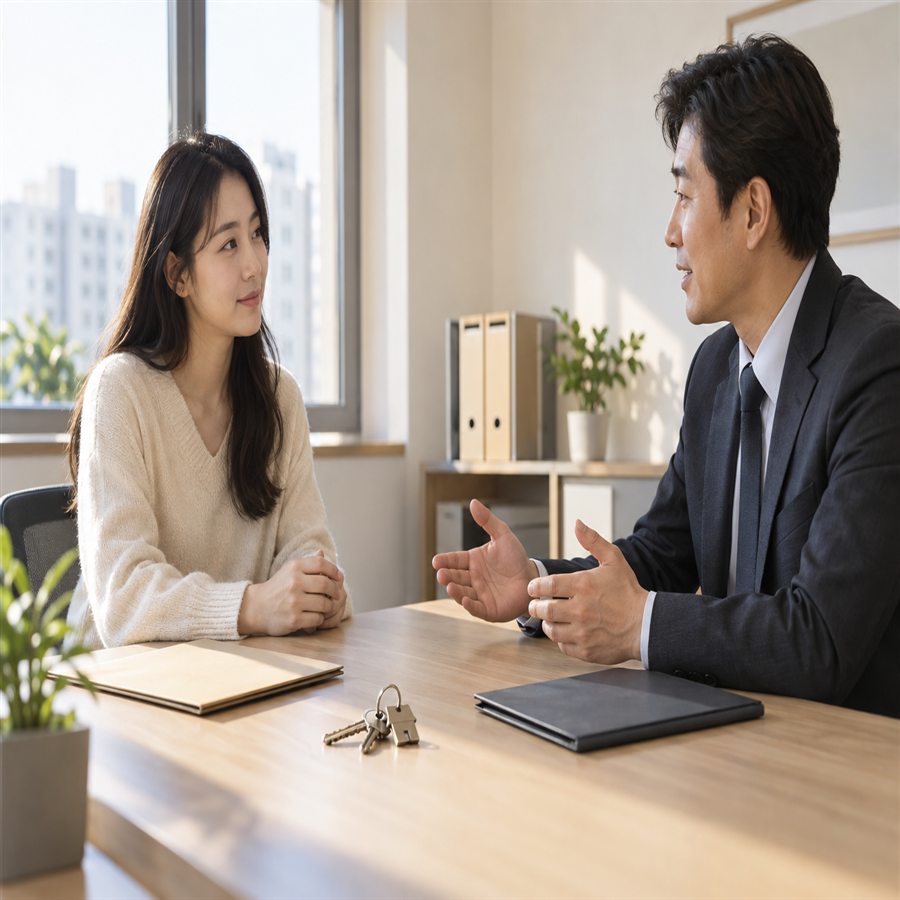 임대차 보증금 반환 문제를 상담하는 임차인