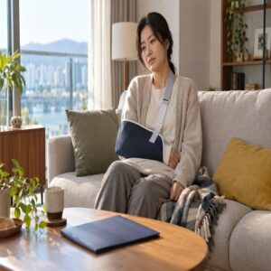 회복 중인 보험가입자와 보장 자료 폴더