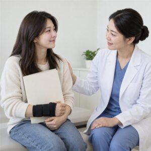 자동차사고 후 치료자료를 준비하는 환자