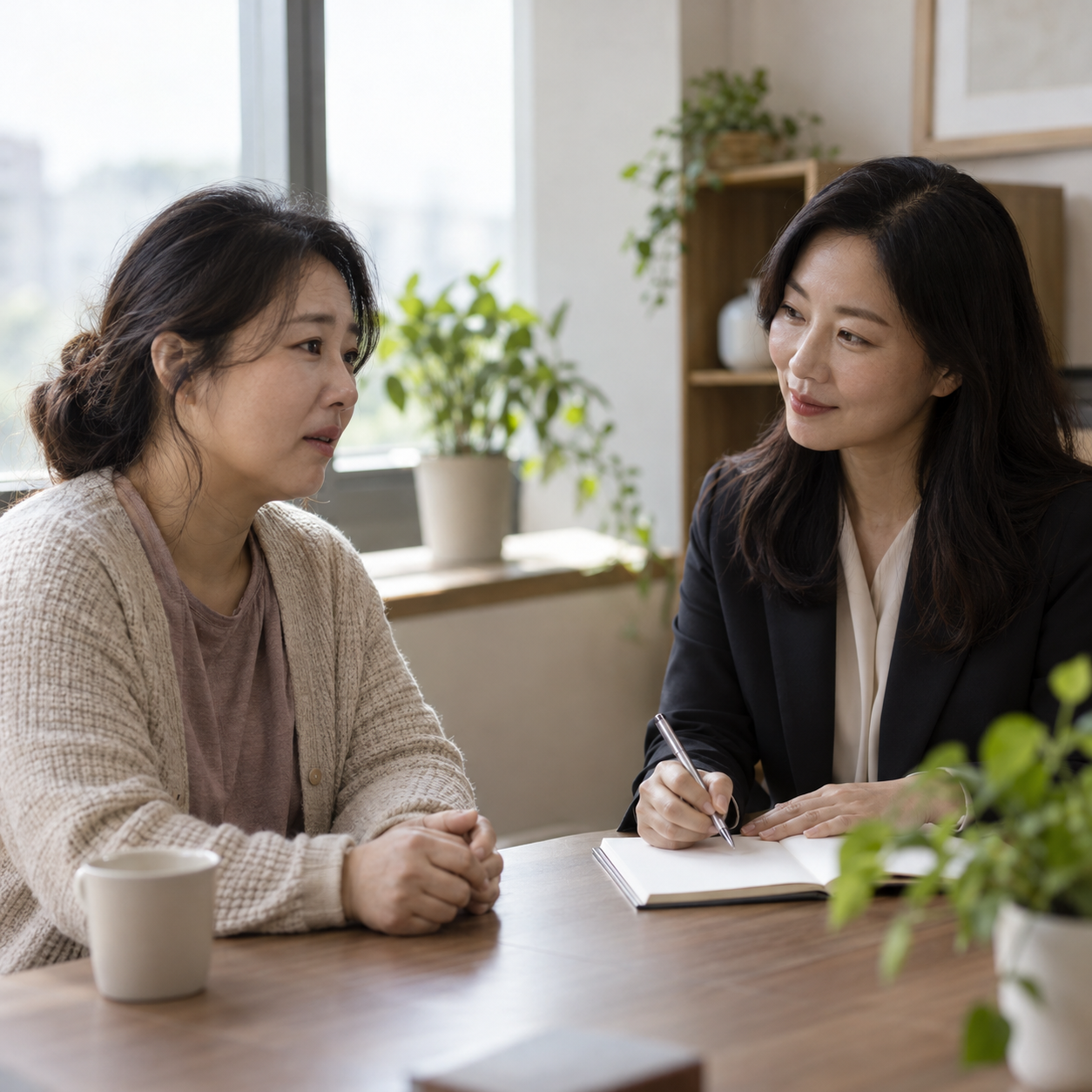 가족돌봄휴직 기간 확인 및 상담 장면