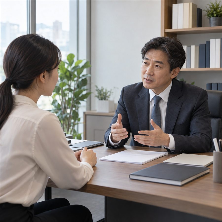 평균임금과 통상임금 검토를 노무 전문가와 상담하는 직원