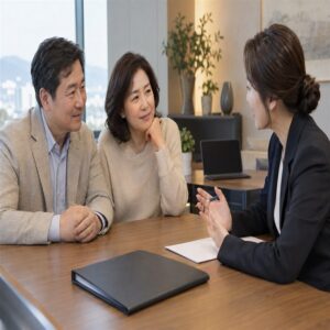 실손보험 갱신을 상담하는 부부