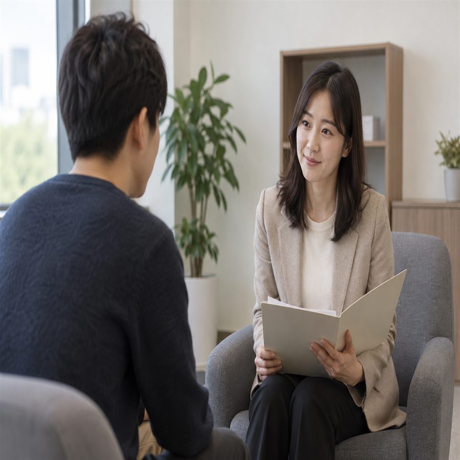 자진퇴사 실업급여 2 고용 상담을 받는 구직자