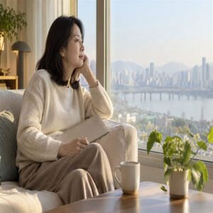 집에서 암보험 가입 조건을 고민하는 사람