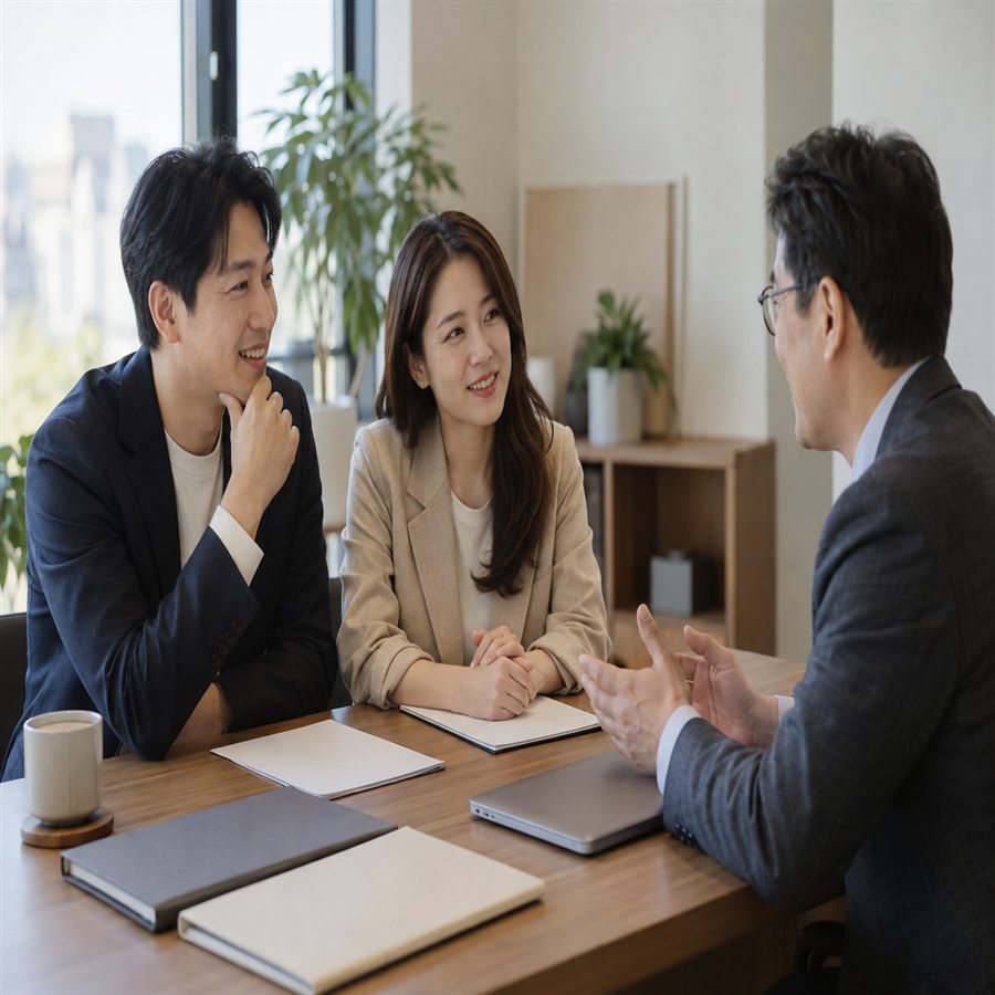 실제 사업 내용을 상담하는 사업자들