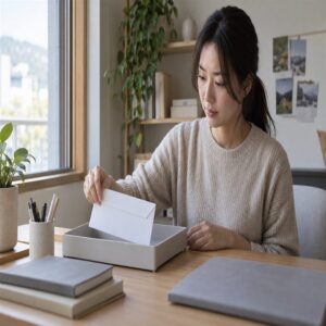내용증명 발송을 위해 봉투를 준비하는 모습