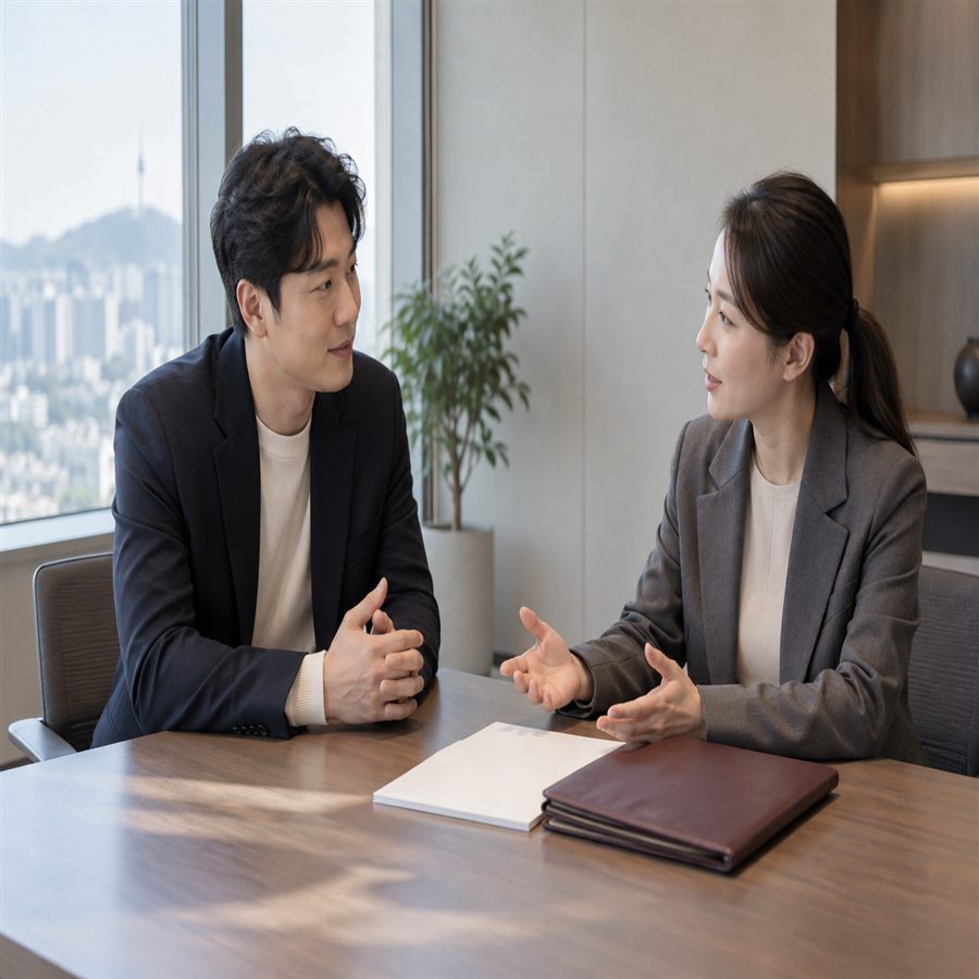 표준재무제표증명원, 공식 민원명과 발급 대상 확인 3 표준재무제표증명 발급 대상을 세무 담당자와 확인하는 모습