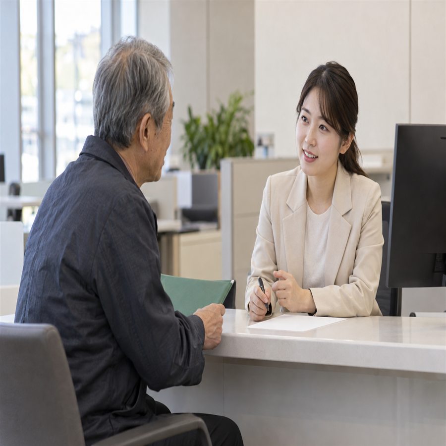 지방세 환급 여부와 계좌 신청을 담당자에게 확인하는 모습