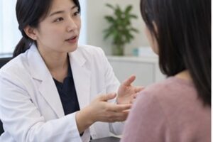 난소낭종 수술비용, 복강경과 개복수술의 비용 항목 4 난소낭종 수술비용 상담과 비용 확인 장면