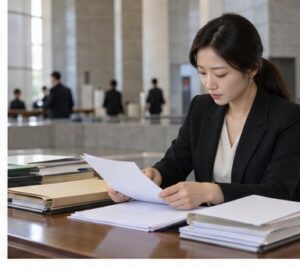 지급명령 확정 후 강제집행, 통장압류 전에 먼저 볼 세 가지 9 지급명령 집행 서류를 준비하는 법원 업무 공간