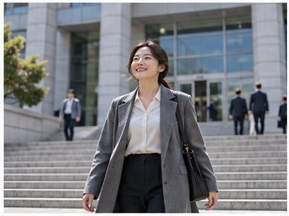 채무불이행자명부 말소 신청 후 법원을 나서는 사람