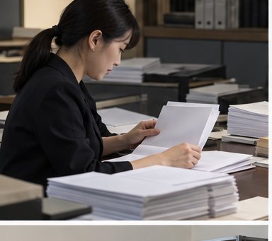 재산명시신청 비용, 채무자 재산을 모를 때 첫 단계가 될까 2 채무자 재산 자료와 집행 문서를 정리하는 책상