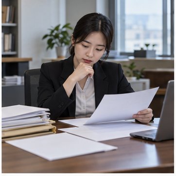 재산 종류별 자료를 검토하는 신청인