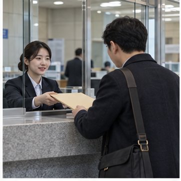법원에 제출할 재산조회 서류를 준비하는 장면