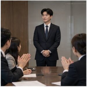 새 사내이사를 소개하는 이사회