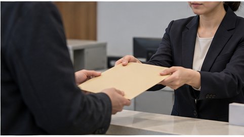봉인된 상속포기 관련 문서를 받는 신청인