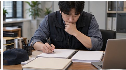 생계와 운전 필요성을 뒷받침할 자료를 정리하는 사람