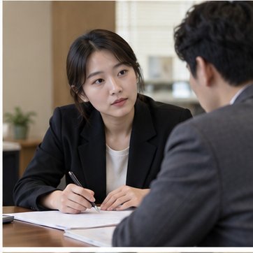 비용 결정에 대한 이의를 상담하는 장면