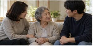 성년후견개시심판, 가족이 원한다고 바로 정해지지 않습니다 2 성년후견을 고민하는 고령자와 가족의 대화