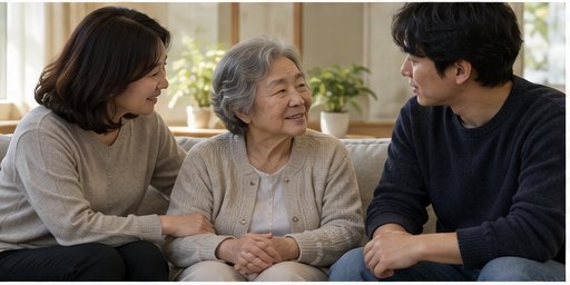 성년후견을 고민하는 고령자와 가족의 대화
