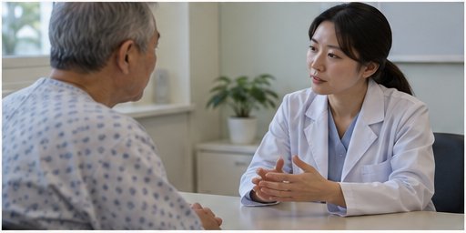 판단능력 자료를 확인하는 차분한 의료 상담
