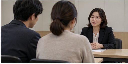 성년후견인 후보와 가족을 면담하는 법원 공간