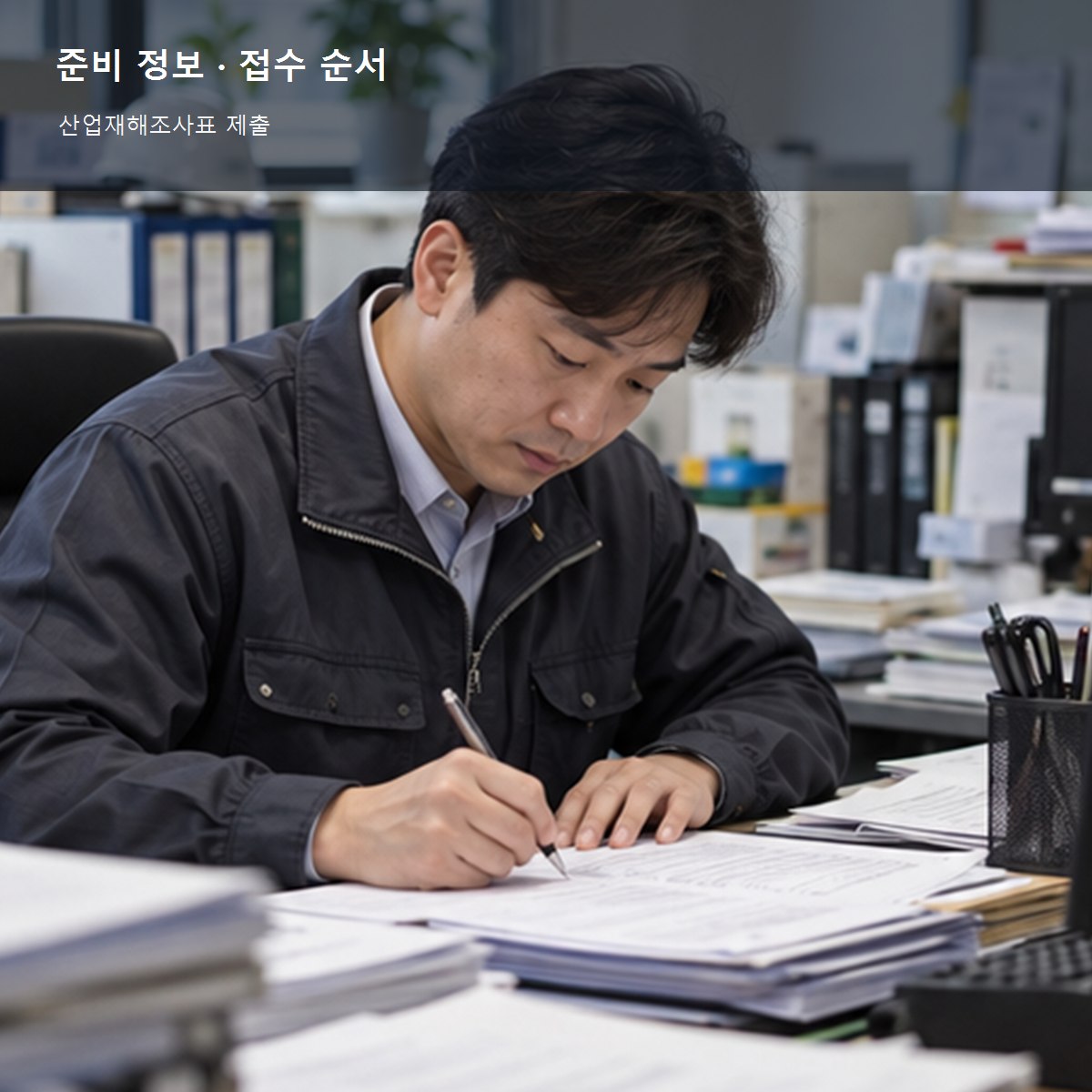 산업재해조사표 제출 준비 정보와 접수 순서 사진