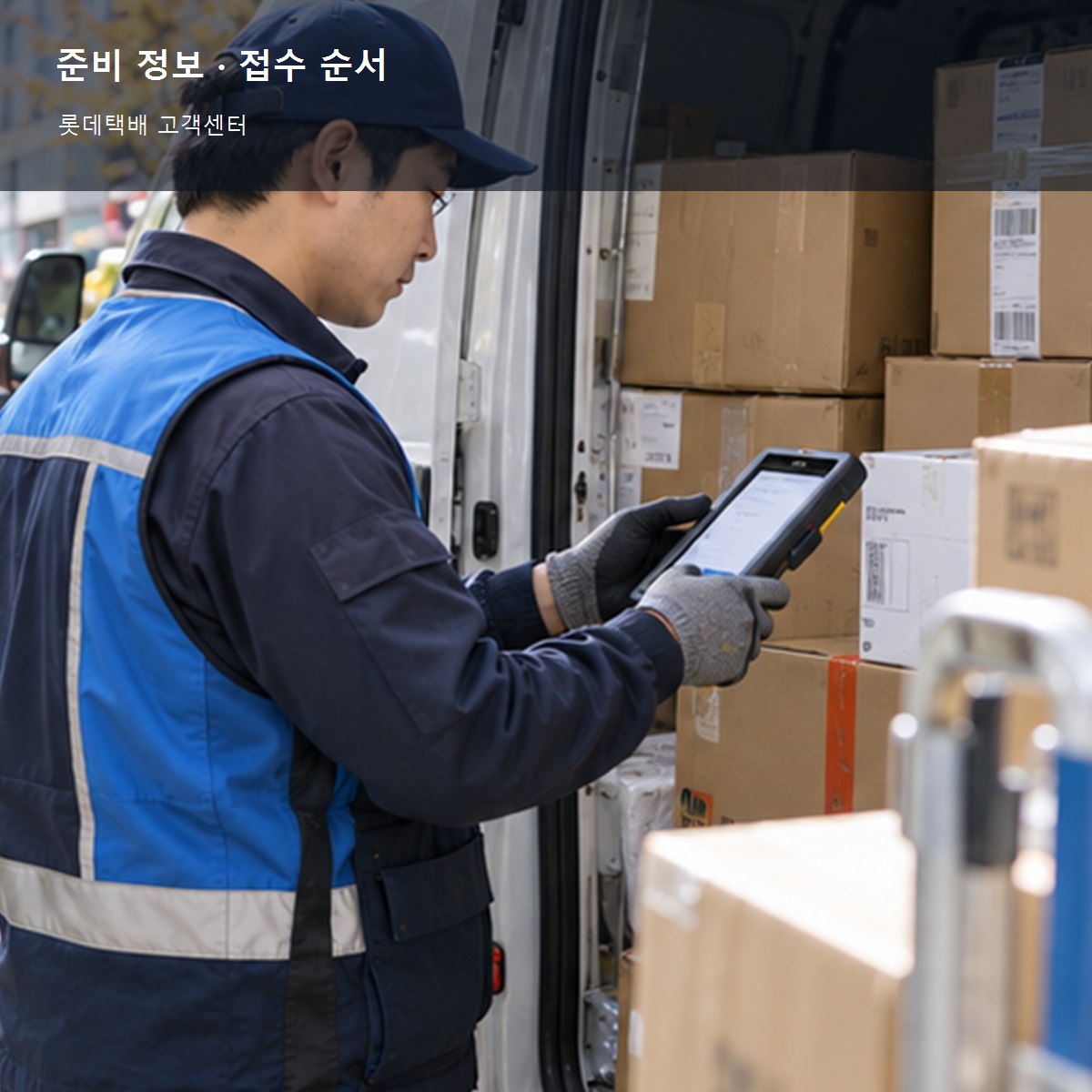 롯데택배 고객센터 준비 정보와 접수 순서 사진
