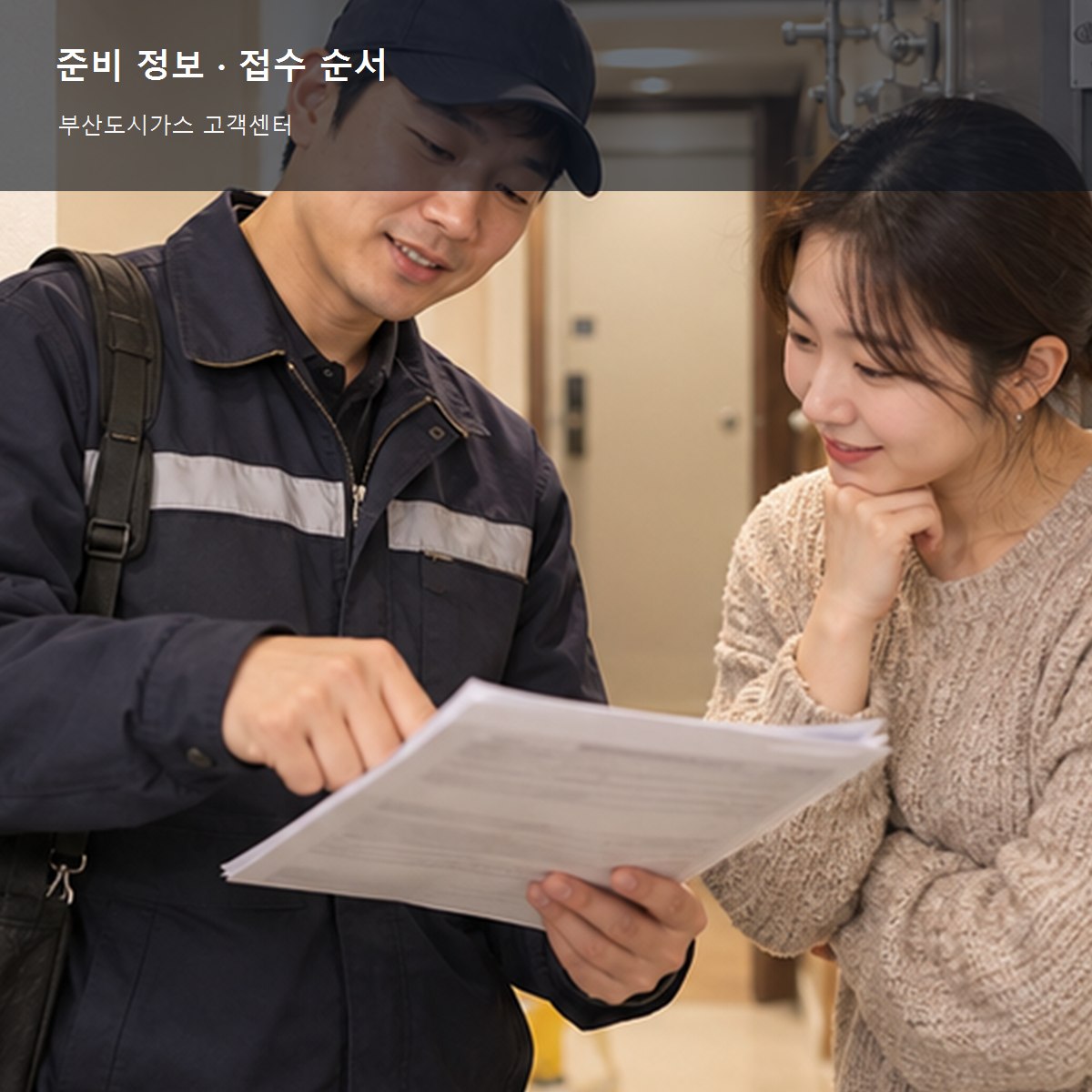 부산도시가스 고객센터 준비 정보와 접수 순서 사진