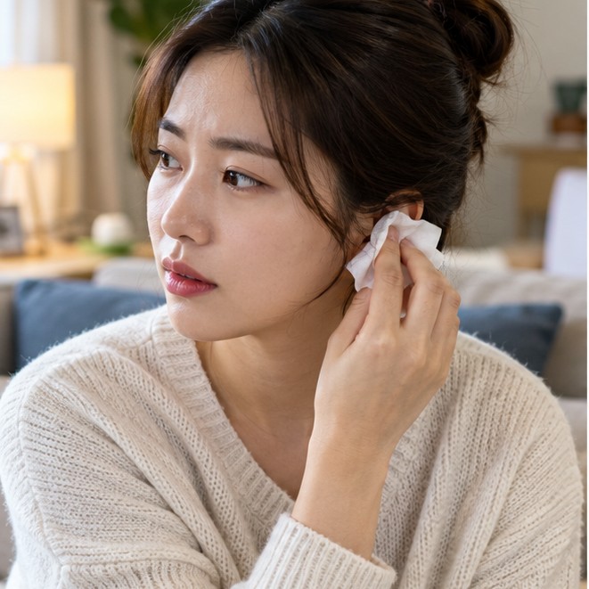 귀에서 물 나오는 이유, 분비물 색과 통증별 진료 신호 1 귀에서 물 나오는 이유 관련 실사 이미지
