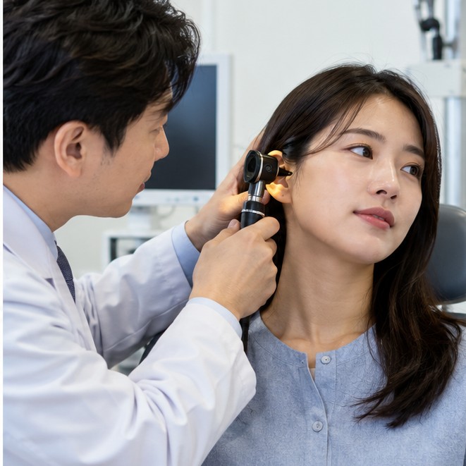 귀에서 물 나오는 이유, 분비물 색과 통증별 진료 신호 2 귀에서 물 나오는 이유 확인 장면 실사 이미지