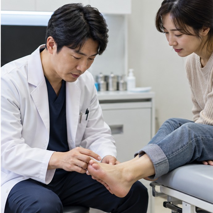 발톱이 검게 변하는 원인 확인 장면 실사 이미지