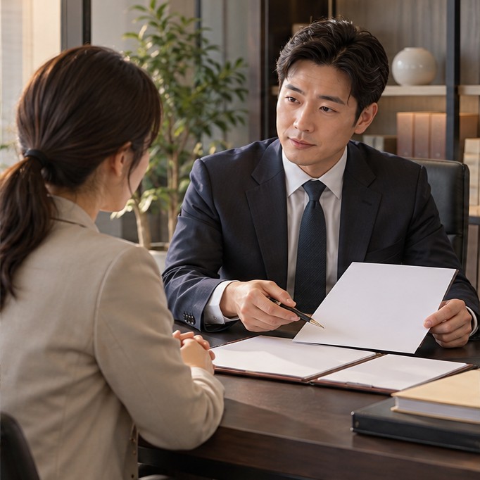 재판상 이혼 절차 순서 확인 장면 실사 이미지
