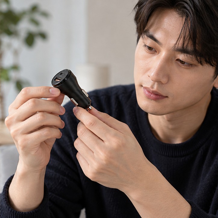차량용충전기 고르는 순서, 크기와 사용환경부터 비교하기 2 차량용충전기 고르는 순서 확인 장면 실사 이미지