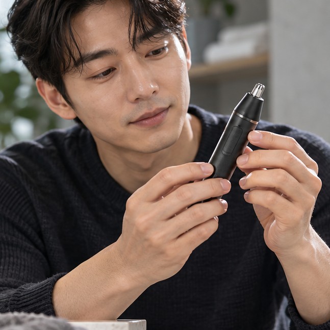 코털제거기 확인 장면 실사 이미지