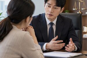 횡령 변호사 비용 상담 장면