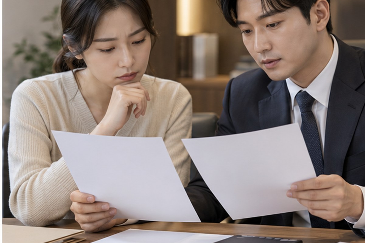 스토킹 변호사 비용 업무 범위를 비교하는 장면