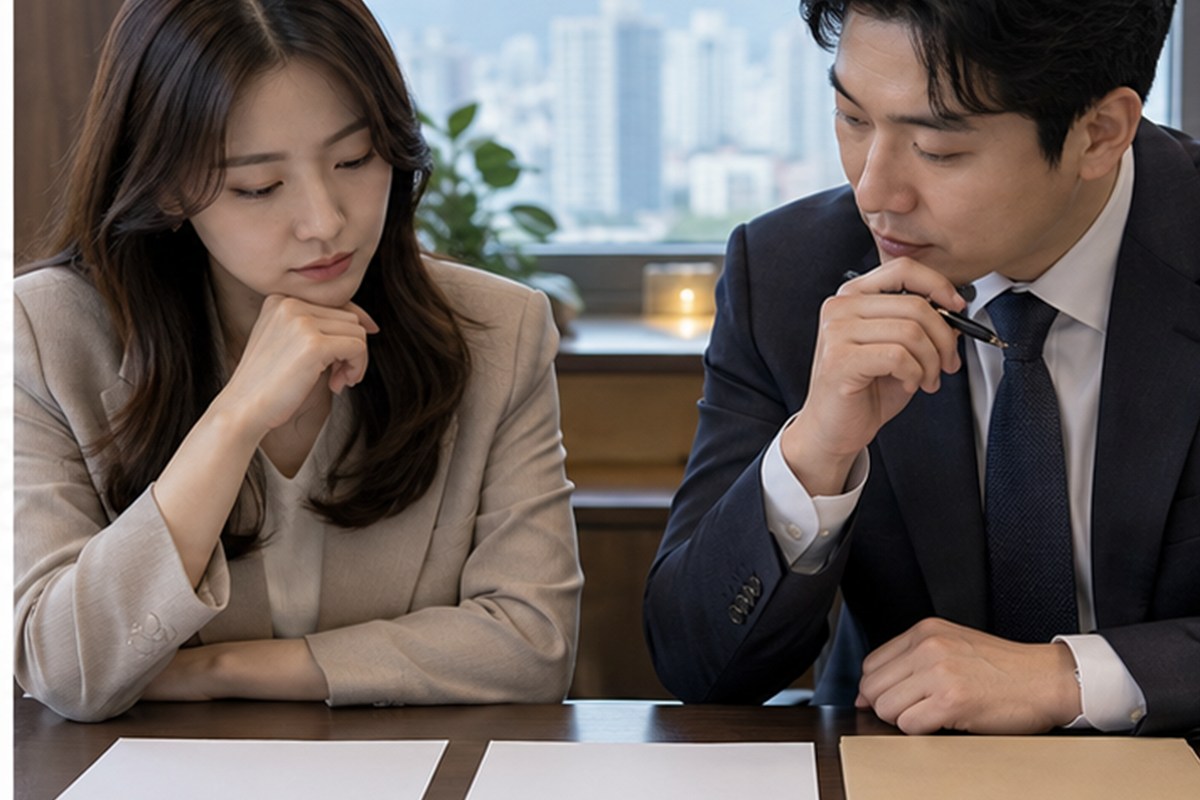 형사고소 변호사 비용 업무 범위를 비교하는 장면