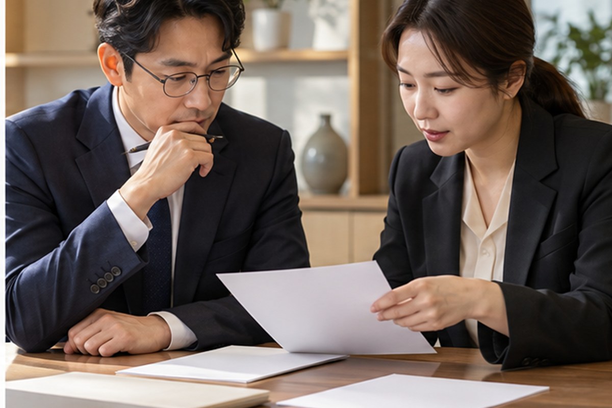비영리법인 설립 비용 업무 범위를 비교하는 장면