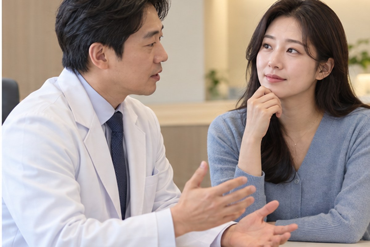 갑상선암 수술비용 치료 선택지를 설명하는 장면