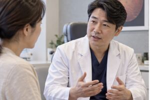 망막전막 수술비용 진료 상담 장면