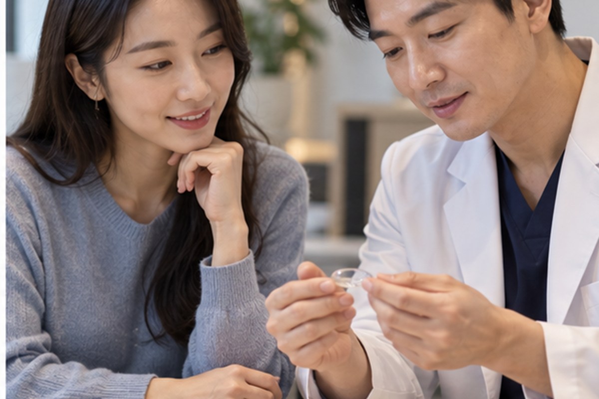 드림렌즈 비용 치료 선택지를 설명하는 장면