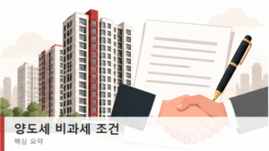 양도세 비과세 조건 핵심 요건 요약