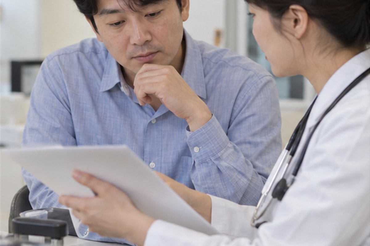 혈소판 수치 공식 절차를 상담하고 점검하는 모습