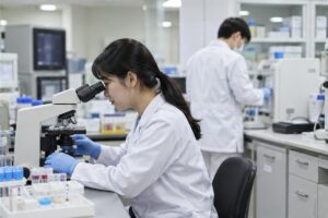 백혈구 수치 관련 상황을 확인하는 사람