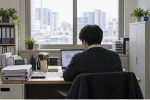 원천세 반기신고 관련 상황을 확인하는 사람