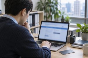 홈택스 사업용 신용카드 등록 관련 상황을 확인하는 사람