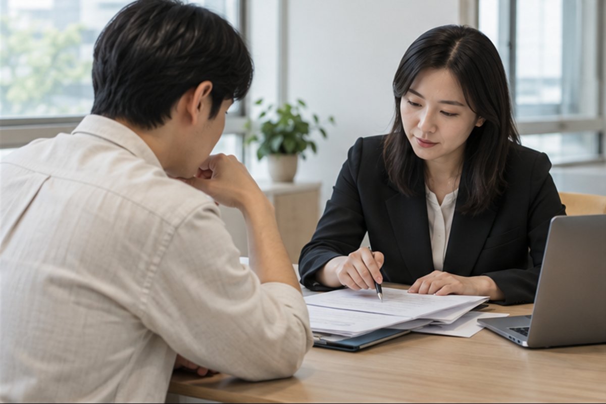 주택임대차 묵시적 갱신, 계약 전 비용·권리 확인 순서 3 주택임대차 묵시적 갱신 공식 절차를 상담하고 점검하는 모습
